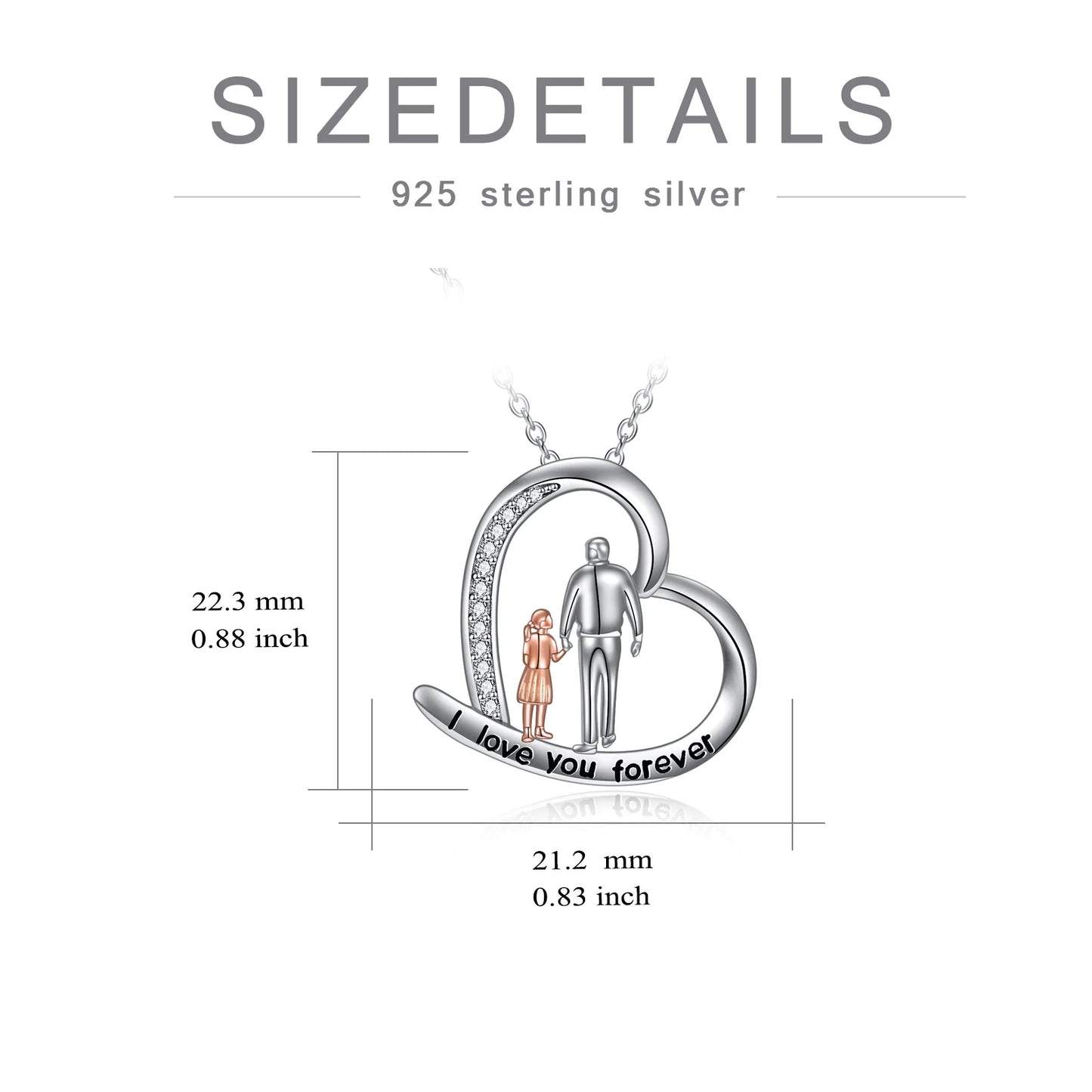 Mothers Day Gifts Father Daughter Heart Pendant Necklace Sterling Silver Always My Daughter Forever My Friend Necklace Mothers Day Gifts for Daughter