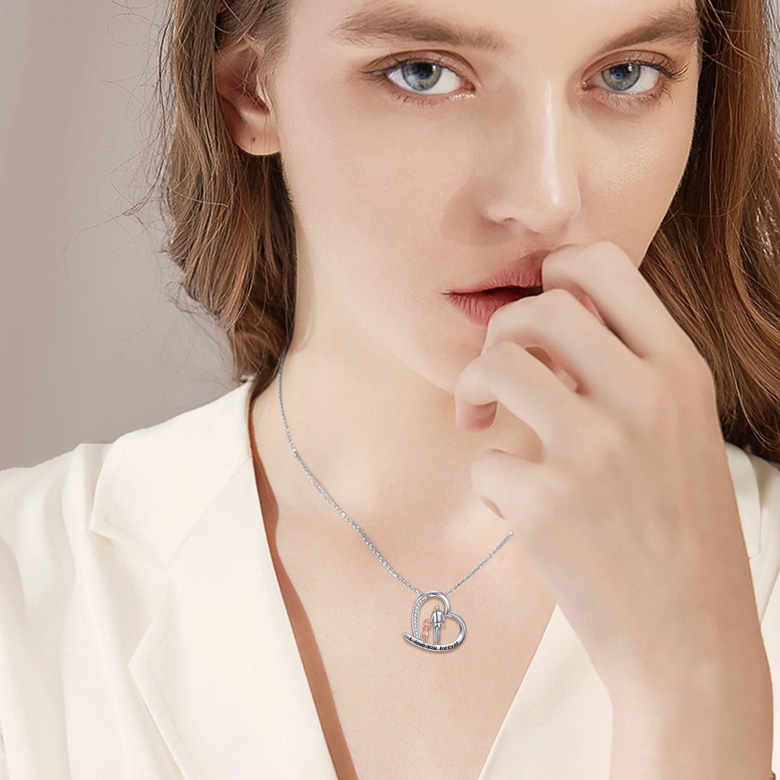 Mothers Day Gifts Father Daughter Heart Pendant Necklace Sterling Silver Always My Daughter Forever My Friend Necklace Mothers Day Gifts for Daughter